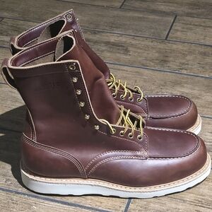 White’s Boots Perry Select 8” Moc Toe Red Dog Leather 11.5D Vibram USA NWOB